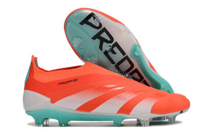 Adidas Predator+ Elite Laceless FG Low-Tops Football Boots - Red/White/Jade