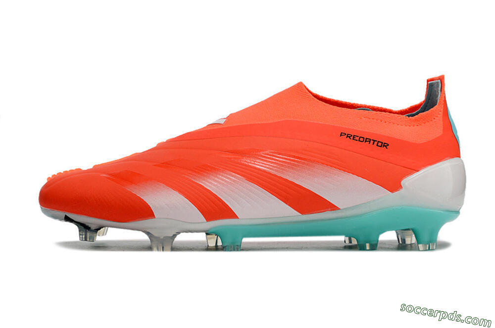 Adidas Predator+ Elite Laceless FG Low-Tops Football Boots - Red/White/Jade 2