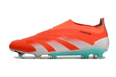 Adidas Predator+ Elite Laceless FG Low-Tops Football Boots - Red/White/Jade