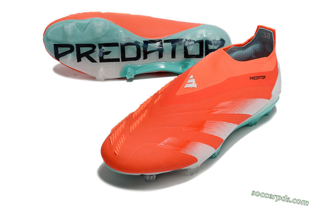Adidas Predator+ Elite Laceless FG Low-Tops Football Boots - Red/White/Jade 3