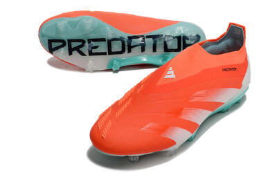 Adidas Predator+ Elite Laceless FG Low-Tops Football Boots - Red/White/Jade