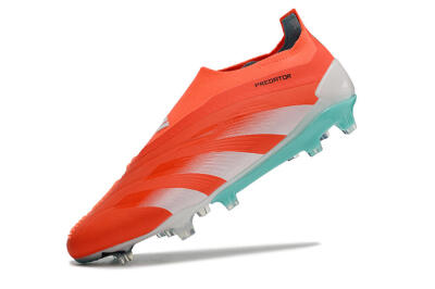 Adidas Predator+ Elite Laceless FG Low-Tops Football Boots - Red/White/Jade