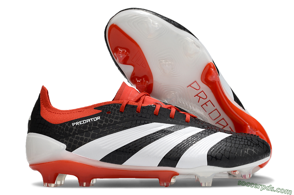 Adidas Predator Elite FG Low-Tops Football Boots - Black/White/Red 1