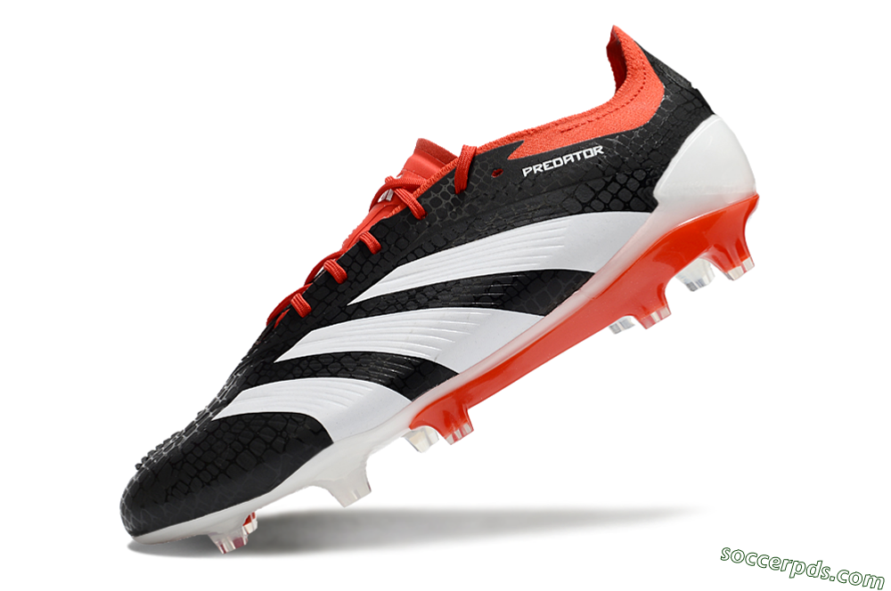 Adidas Predator Elite FG Low-Tops Football Boots - Black/White/Red 5