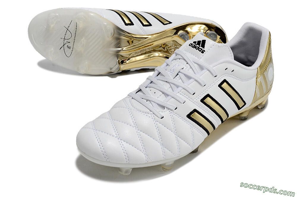 Adidas AdiPure 11Pro X PD25 Trx FG Low-Tops Football Boots - White/Gold/Black 3