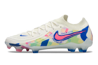 Nike Phantom Luna Elite NU FG Low-Tops Football Boots - Beige/Blue/Yellow/Pink