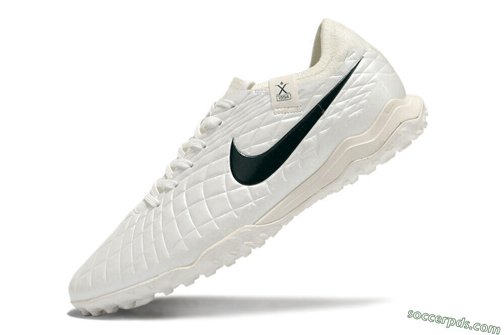 Nike Tiempo Legend 10 Pro TF Low-Tops Football Shoes - White/Green 5