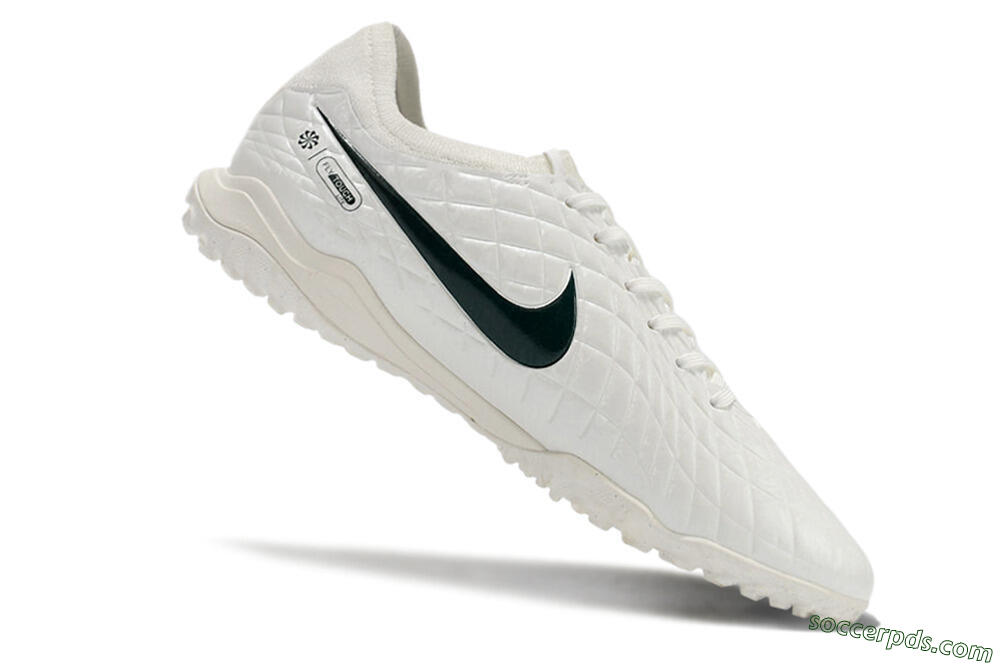 Nike Tiempo Legend 10 Pro TF Low-Tops Football Shoes - White/Green 4