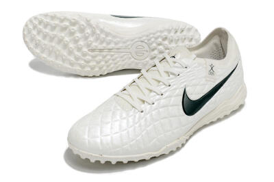 Nike Tiempo Legend 10 Pro TF Low-Tops Football Shoes - White/Green