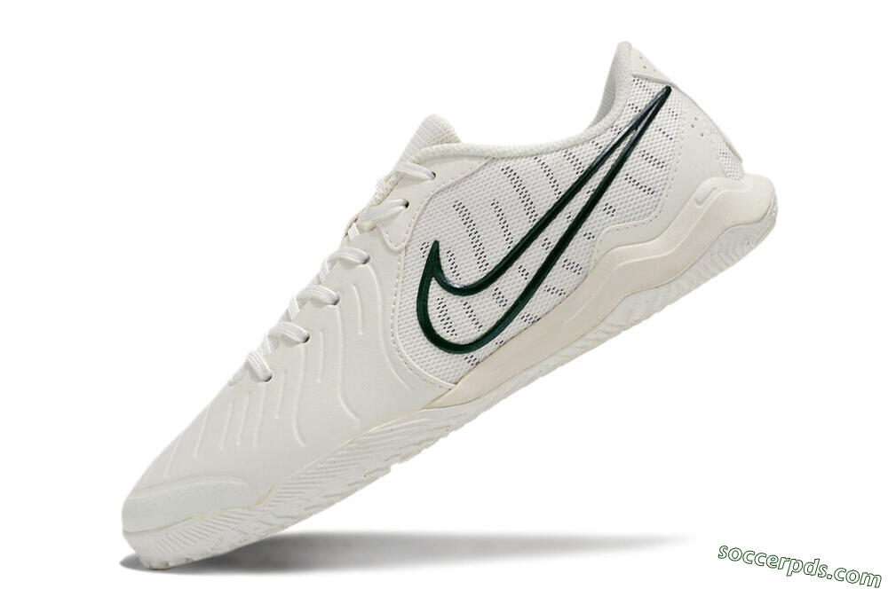 Nike Tiempo Legend 10 Academy IC Low-Tops Football Shoes - White/Green 5