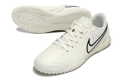 Nike Tiempo Legend 10 Academy IC Low-Tops Football Shoes - White/Green