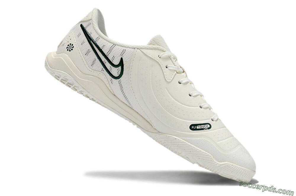 Nike Tiempo Legend 10 Academy IC Low-Tops Football Shoes - White/Green 4