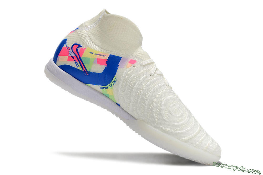 Nike Phantom Luna Elite NU IC High-Tops Football Shoes - Beige/Blue/Yellow/Pink 4