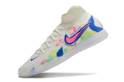 Nike Phantom Luna Elite NU IC High-Tops Football Shoes - Beige/Blue/Yellow/Pink