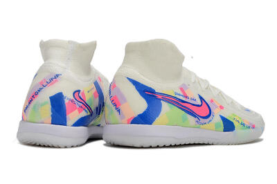 Nike Phantom Luna Elite NU IC High-Tops Football Shoes - Beige/Blue/Yellow/Pink