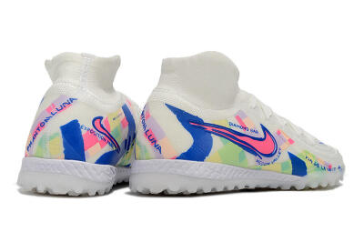 Nike Phantom Luna Elite NU TF High-Tops Football Shoes - Beige/Blue/Yellow/Pink