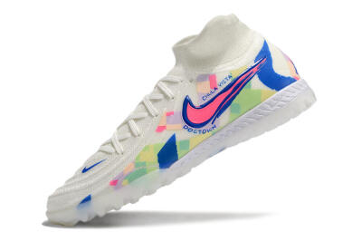 Nike Phantom Luna Elite NU TF High-Tops Football Shoes - Beige/Blue/Yellow/Pink