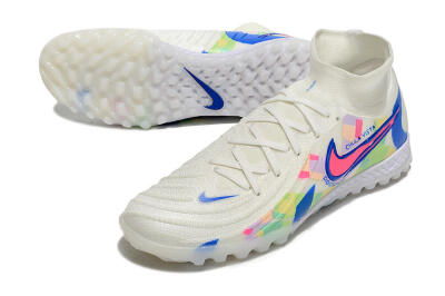 Nike Phantom Luna Elite NU TF High-Tops Football Shoes - Beige/Blue/Yellow/Pink