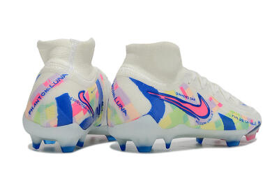 Nike Phantom Luna Elite NU FG High-Tops Football Boots - Beige/Blue/Yellow/Pink