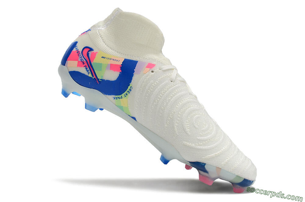 Nike Phantom Luna Elite NU FG High-Tops Football Boots - Beige/Blue/Yellow/Pink 4