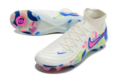 Nike Phantom Luna Elite NU FG High-Tops Football Boots - Beige/Blue/Yellow/Pink