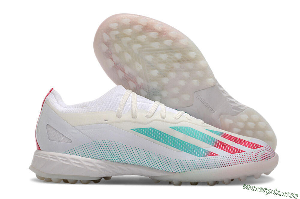 Adidas X Crazyfast.1 TF Low-Tops Football Shoes - White/Red/Jade 1