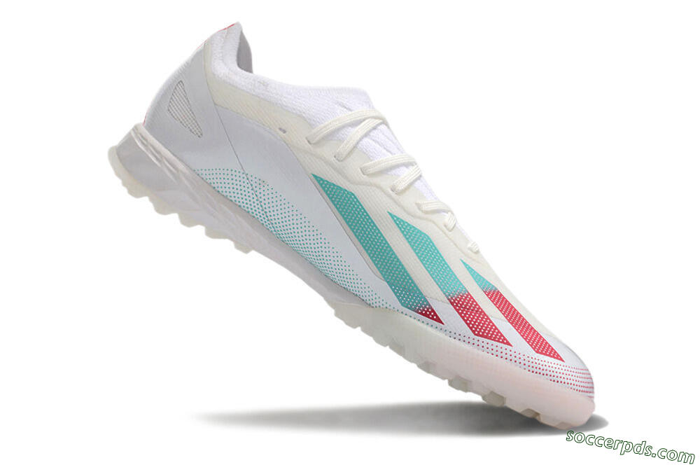 Adidas X Crazyfast.1 TF Low-Tops Football Shoes - White/Red/Jade 4