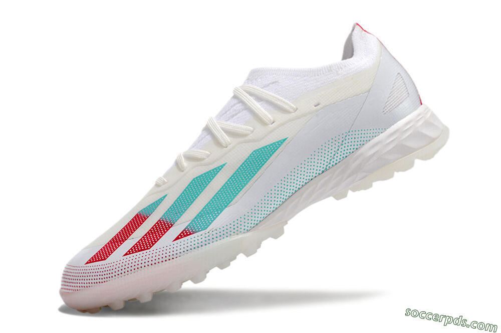Adidas X Crazyfast.1 TF Low-Tops Football Shoes - White/Red/Jade 5