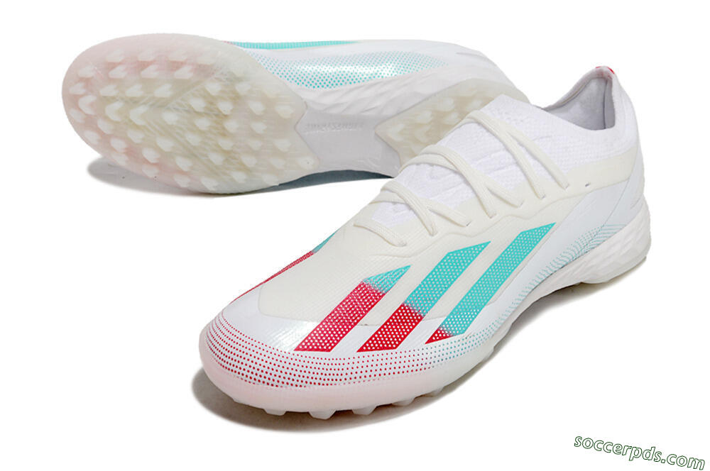 Adidas X Crazyfast.1 TF Low-Tops Football Shoes - White/Red/Jade 3