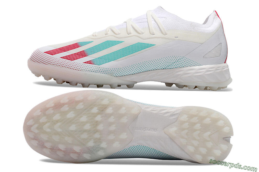 Adidas X Crazyfast.1 TF Low-Tops Football Shoes - White/Red/Jade 0