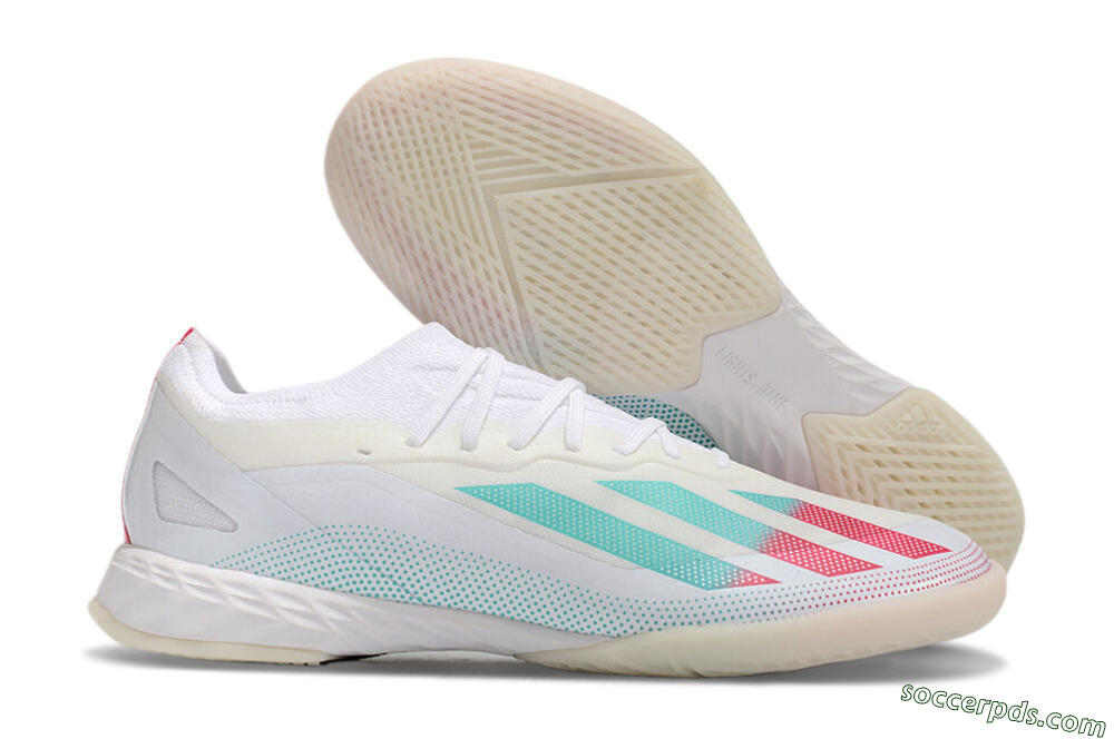 Adidas X Crazyfast.1 IC Low-Tops Football Shoes - White/Red/Jade 1