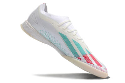 Adidas X Crazyfast.1 IC Low-Tops Football Shoes - White/Red/Jade