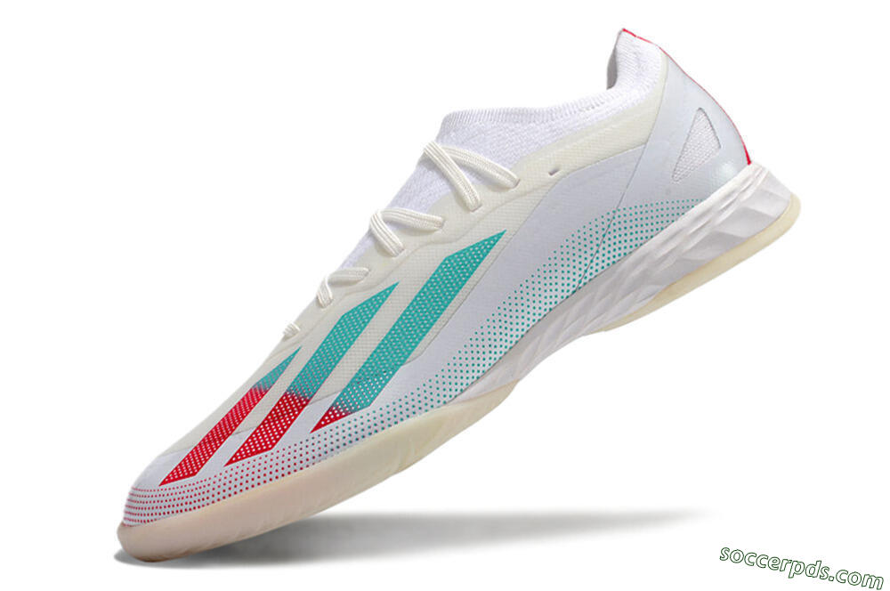 Adidas X Crazyfast.1 IC Low-Tops Football Shoes - White/Red/Jade 5