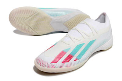 Adidas X Crazyfast.1 IC Low-Tops Football Shoes - White/Red/Jade