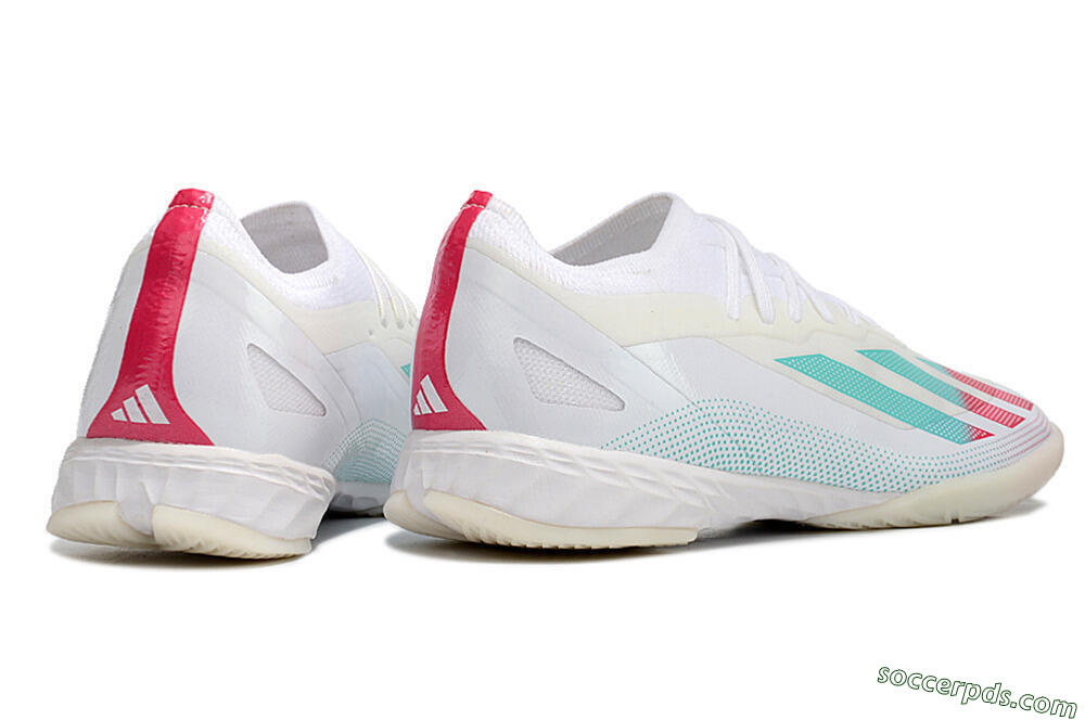 Adidas X Crazyfast.1 IC Low-Tops Football Shoes - White/Red/Jade 6