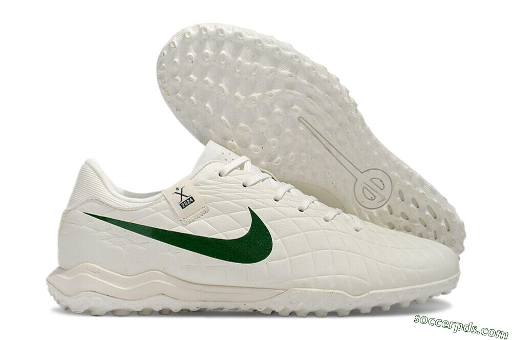 Nike Tiempo Legend 10 Academy TF Low-Tops Football Shoes - White/Green 1