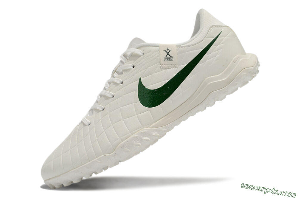 Nike Tiempo Legend 10 Academy TF Low-Tops Football Shoes - White/Green 5