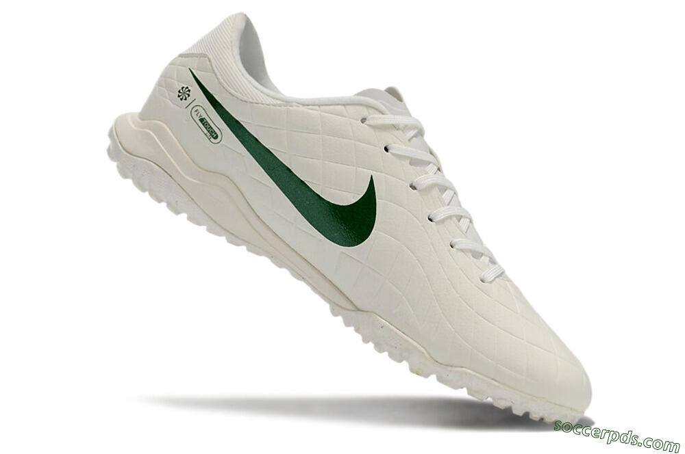 Nike Tiempo Legend 10 Academy TF Low-Tops Football Shoes - White/Green 4