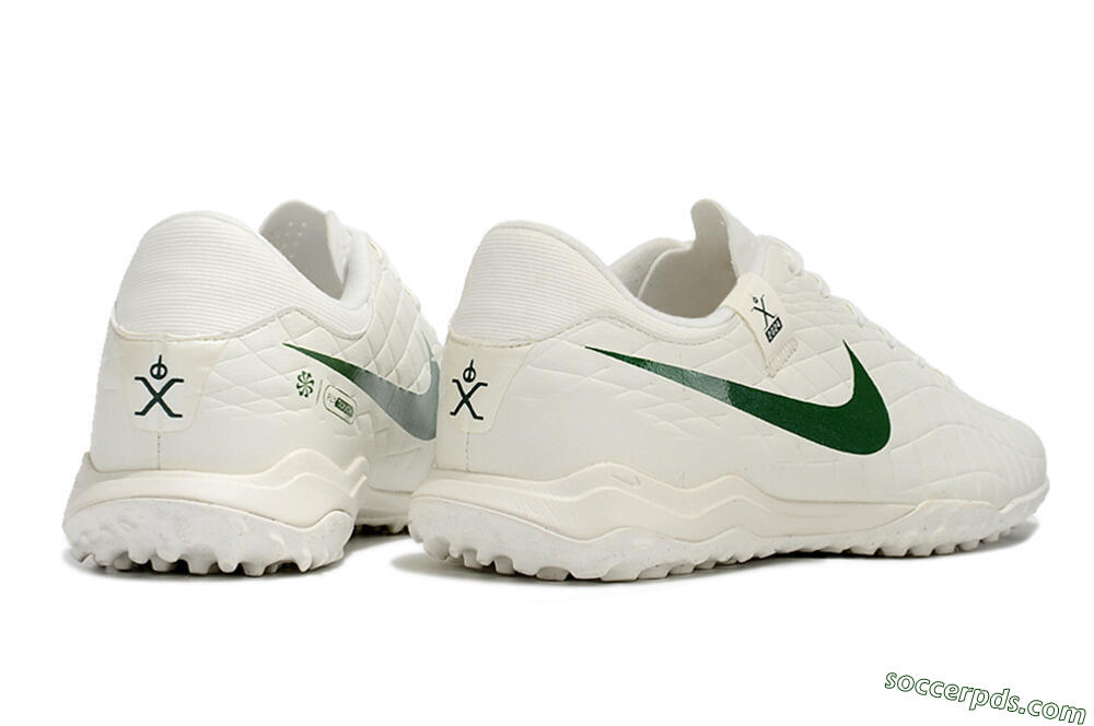Nike Tiempo Legend 10 Academy TF Low-Tops Football Shoes - White/Green 6
