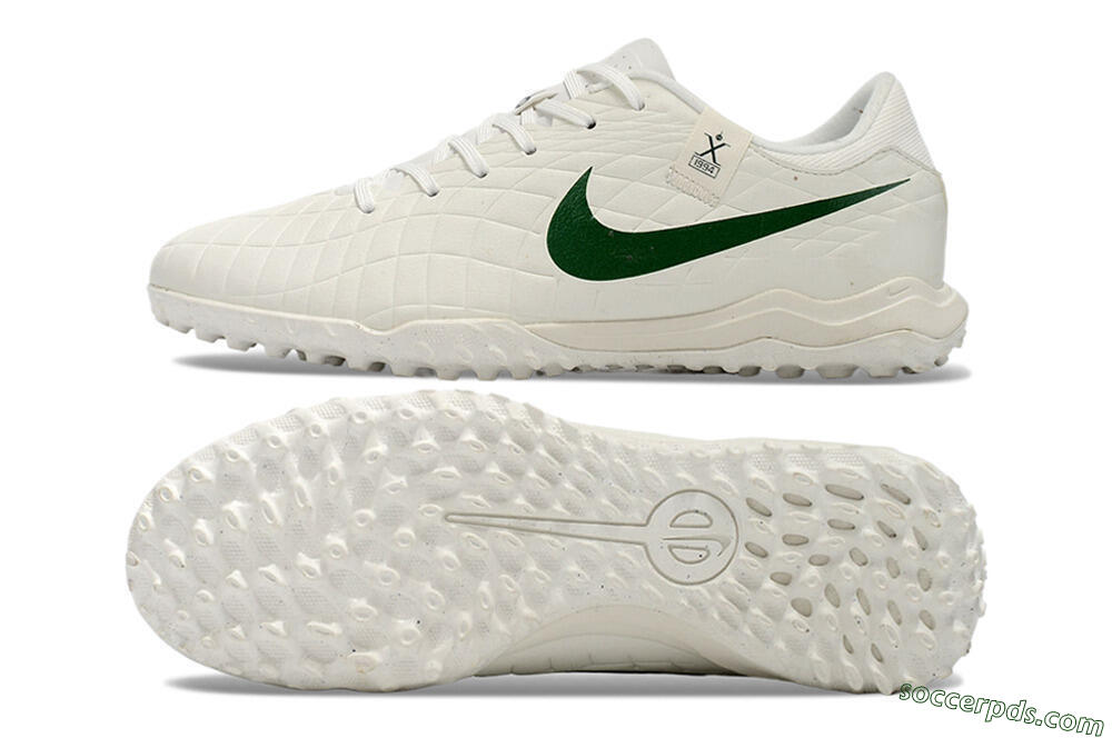 Nike Tiempo Legend 10 Academy TF Low-Tops Football Shoes - White/Green 0