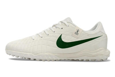 Nike Tiempo Legend 10 Academy TF Low-Tops Football Shoes - White/Green