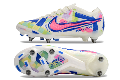 Nike Air Zoom Mercurial Vapor 15 Elite SG Low-Tops Football Boots - Beige/Blue/Yellow/Pink