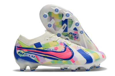 Nike Air Zoom Mercurial Vapor 15 Elite AG Low-Tops Football Boots - Beige/Blue/Yellow/Pink