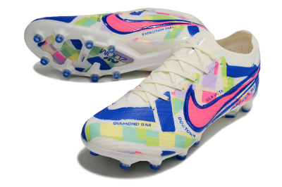 Nike Air Zoom Mercurial Vapor 15 Elite AG Low-Tops Football Boots - Beige/Blue/Yellow/Pink