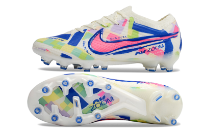 Nike Air Zoom Mercurial Vapor 15 Elite AG Low-Tops Football Boots - Beige/Blue/Yellow/Pink