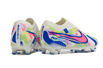 Nike Air Zoom Mercurial Vapor 15 Elite AG Low-Tops Football Boots - Beige/Blue/Yellow/Pink