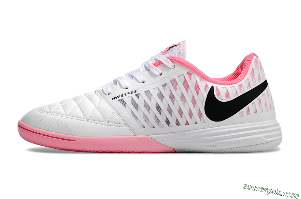 Nike Lunar Gato 2 IC Low-Tops Football Shoes - White/Pink/Black 2