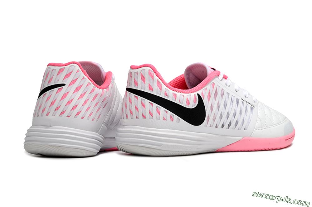 Nike Lunar Gato 2 IC Low-Tops Football Shoes - White/Pink/Black 6
