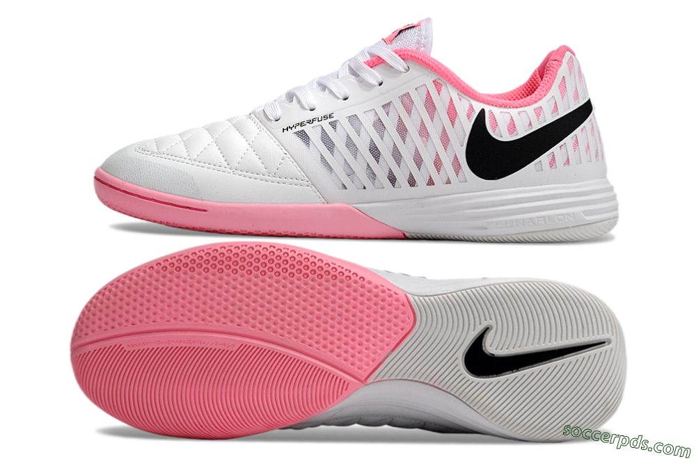 Nike Lunar Gato 2 IC Low-Tops Football Shoes - White/Pink/Black 0