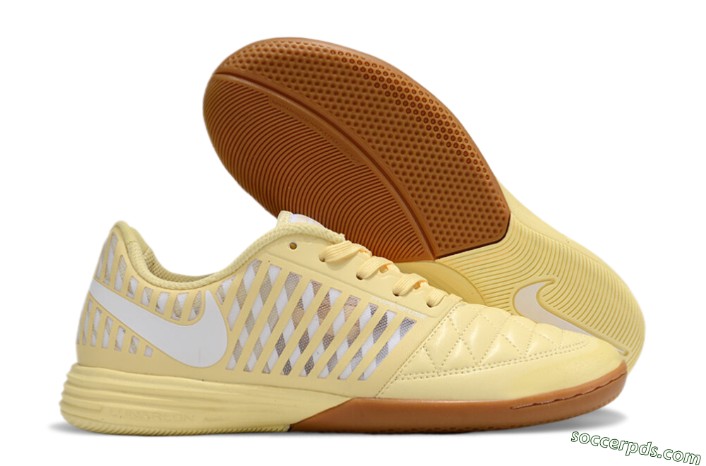 Nike Lunar Gato 2 IC Low-Tops Football Shoes - Yellow/White/Brown 1